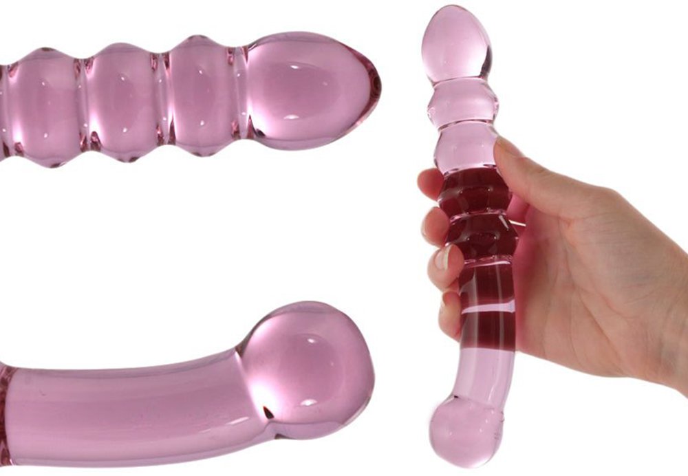 Purple Rain Ribbed Glass Dildo Hustler Orgasmic Deals