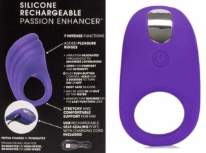 Passion Enhancer Vibrating Penis Ring Waterproof Purple