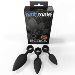 Bathmate Anal Training Butt Plugs For Beginners Kit Black Silicone