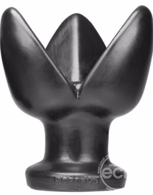 Rosebud-2 3 Leaved Silicone Expandable Butt Plug Spec U Black