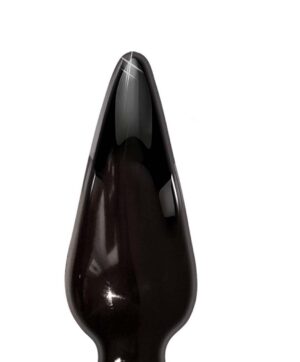 Anal Fever Mini Glass Butt Plug Black 4.25 Inch
