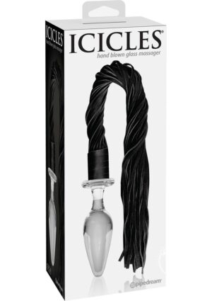 Icicles No 49 Glass Butt Plug With Flogger 23.5 Inch Pipedream