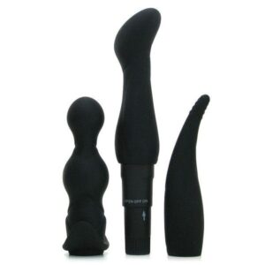 Anal Fantasy Collection Silicone Anal Kit Adventure Butt Plugs Waterproof Black