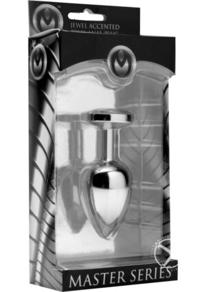 Jewel Accented Metal Butt Plug Chrome Master Series