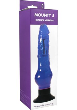 Kinx Mounty 5 Realistic Vibrator Jelly Dildo Waterproof Purple 5 Inch