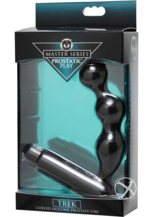 Prostatic Play Treck Curved Silicone Vibrating Prostate Massager Black