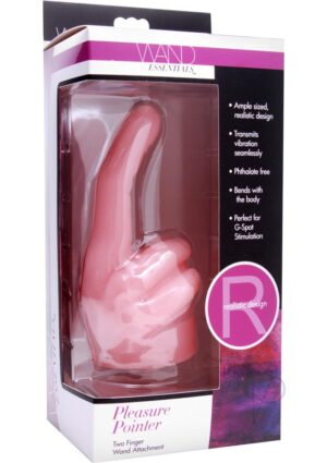 Wand Essentials Pleasure Pointer Two Finger Vibrating Wand Attachment Flesh