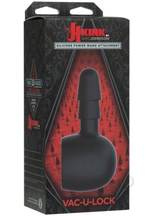 Kink Silicone Power Vibrating Wand Attachement Vac U Lock Black 5.4 Inch