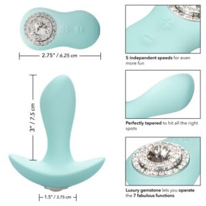 Pave Audrey Silicone Vibrating Butt Plug USB Rechargeable Waterproof Teal