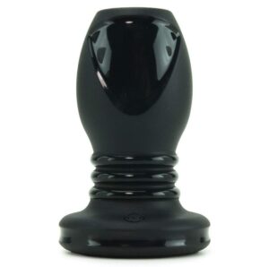 Platinum Premium Silicone The Stretch Silicone Hollow Butt Plug Medium Black 4.2 Inch