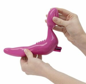 Powerbullet USB Rechargeable Infinity Strapless Strap On Vibrator Multi Function Pink