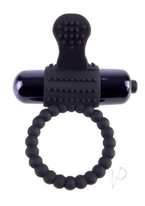 Silicone Beginner-friendly Vibrating Penis Ring Black