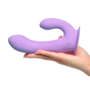 Duo pleasure Wallbang Her Silicone Rechargeable G Spot Vibrator Waterproof Purple