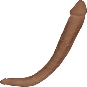 Maxx Men Realistic Curved Double Ended Dildo Waterproof Brown 15 Inch