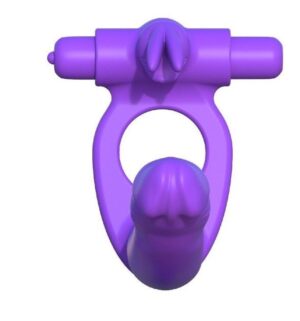 Fantasy C Ringz silicone Double Penetration Rabbit Penis Ring Waterproof Purple