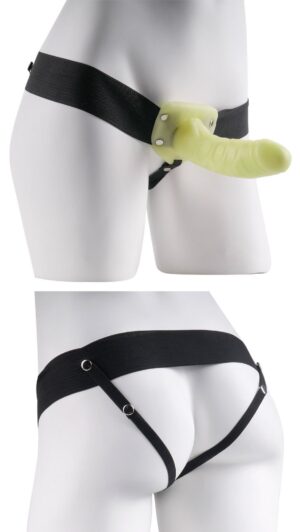 Fetish Fantasy Hollow Strap On Kit 6.5 Inch Glow In Dark