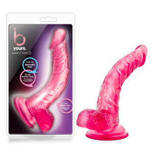 B Yours Sweet N Hard 07 Realistic Suction Cup G-Spot Dildo With Balls Pink 8 Inch