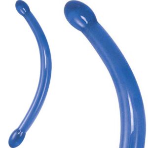 Double Ended Dildo Trouble Slender Bender 17 Inch Blue