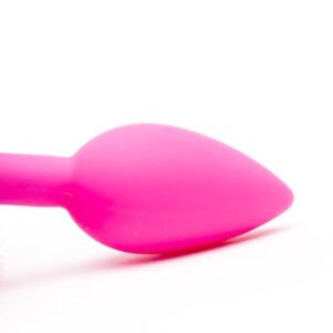 Neon Silicone Butt Plug With Bunny Tail Pink