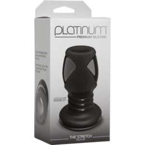 Platinum Premium Silicone The Stretch Silicone Hollow Butt Plug Medium Black 4.2 Inch
