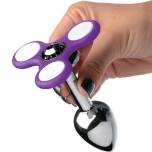 Ass Spinner Light Up Fidget Spinner Metal Butt Plug Stainless Steel 5 Inch Frisky