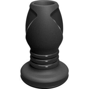 Platinum Premium Silicone The Stretch Silicone Hollow Butt Plug Medium Black 4.2 Inch