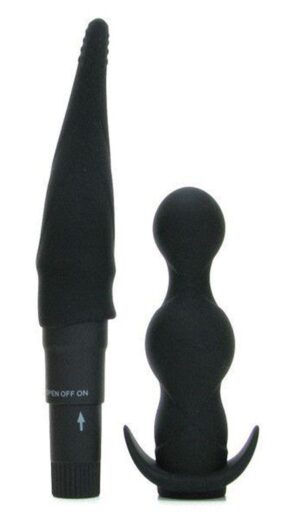 Anal Fantasy Collection Silicone Anal Kit Adventure Butt Plugs Waterproof Black