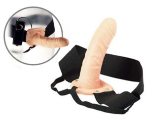 Kinx Penetrator Hollow Vibrating Strap on Harness Kit Flesh 6 Inch