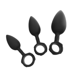 Bathmate Anal Training Butt Plugs For Beginners Kit Black Silicone