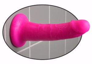 Suction Cup Pegging Dildo Pink 6 Inch