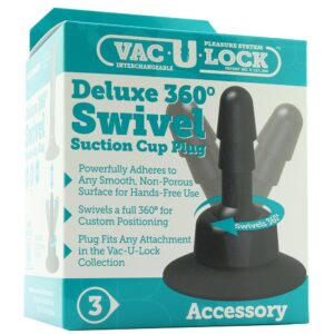 Vac U Lock Deluxe 360 Swivel Suction Cup Plug Black