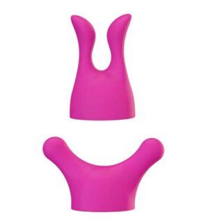 Palm Body Silicone Vibrating Wand Attachment Massager Heads Pink 2 Each Per Pack