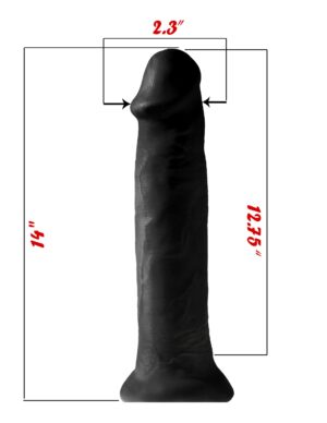 Kc 14 Big Realistic Dildo With Suction Cup Black