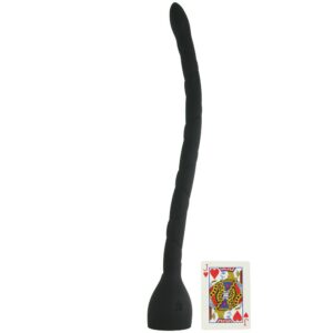 Kink In Deep Silicone Anal Snake Huge Butt Plug Black 19.5 Inch