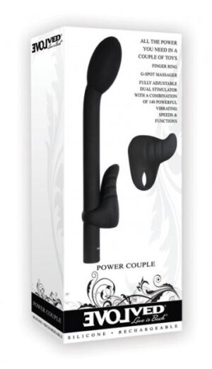 Power Couple Silicone Rechargeable G-spot and Clitoral Stimulator Vibrator