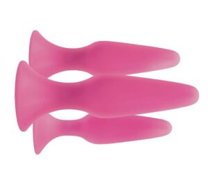 Sliders Trainer Kit Butt Plugs For Beginners 3 Assorted Sizes Pink