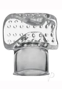 Wand Essentials Vibra-Stroke Masturbator Vibrating Wand Attachment Clear 4.6 Inches