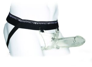 Perfect Fit Zoro Knight 6.0 Silicone Blend Hollow Strap On Harness Kit Clear 6 Inch