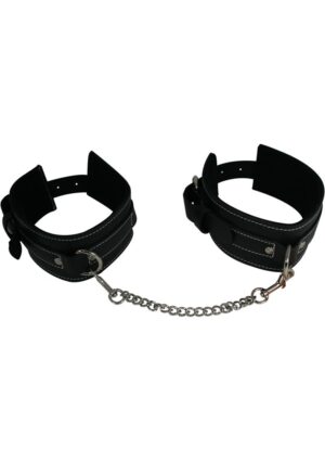 Edge Leather Bondage Gear Ankle Cuffs Sex Restraints Black Sportsheets