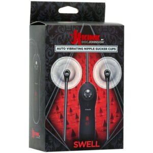 Kink Swell Auto Vibrating Nipple Suckers With Wired Remote Control Black