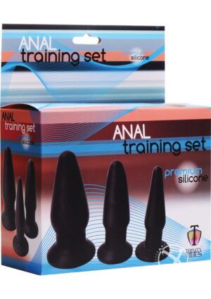 Silicone Anal Training Kit Butt Plugs For Beginners Black Trinity Vibes