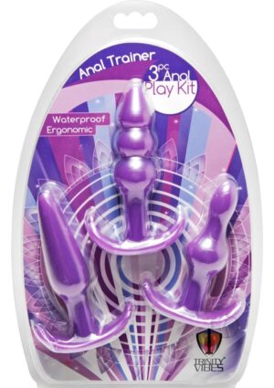 Anal Trainer Kit Butt Plugs For Beginners Waterproof Purple Trinity Vibes