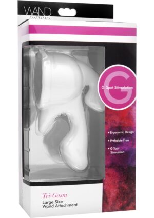 Wand Essentials Tri-Gasm Vibrating Wand Attachment White Large