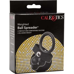 Weighted Ball Spreader Silicone Penis Ring Black California Exotic