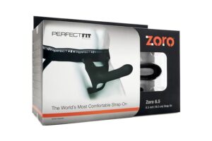 Perfect Fit Zoro 6.5 Silicone Hollow Strap On Harness Kit Black 6.5 Inch