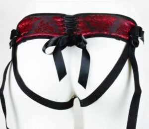 Scandal Corset Strap On Harness Black/Red