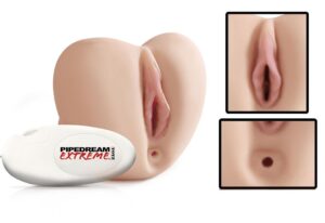Pipedream Extreme Vibrating DP Fuck Slut Double Anal And Pussy Masturbator Flesh