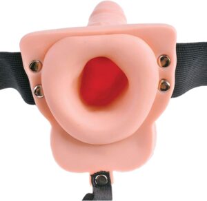 Rechargeable Vibrating Hollow Strap On Harness Kit With Remote Control Flesh 6 Inches