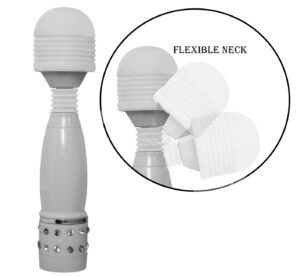 Wet Dreams Happy Ending Play Diamond Wand Vibrator Mini Massager White