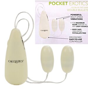 Double Bullet Vibrator Glow In The Dark 2.1 Inch Ivory